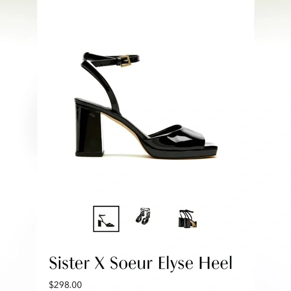 Sister X Sœur Patent Peep Toe Block Elyse Heels - Picture 2 of 5